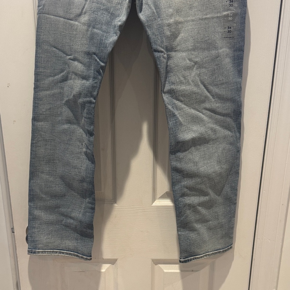Silver Jeans Light Blue Slim Straight Men's Jeans - Picture 2 of 10